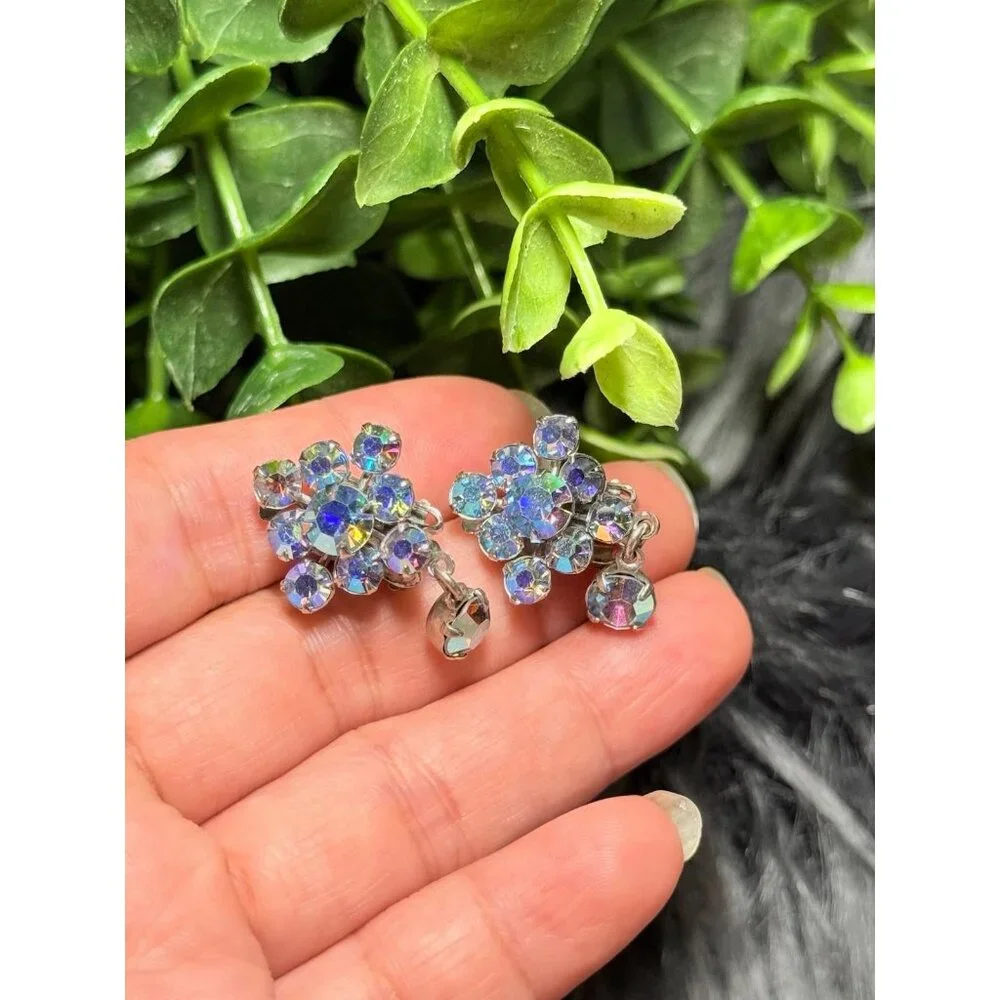 Weiss Rhinestones‎ Clip On Earrings